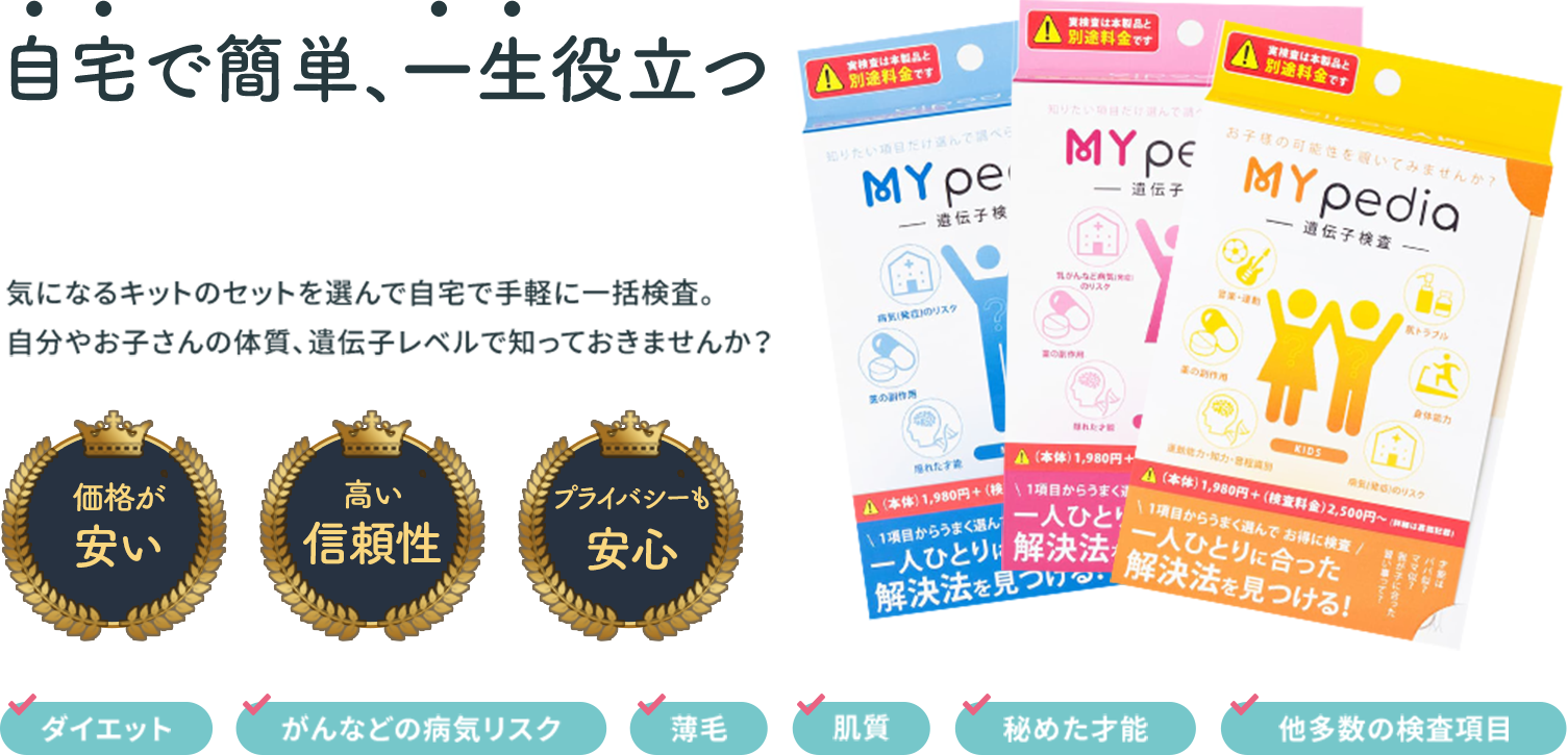 知りたい項目だけ選べる遺伝子検査キット